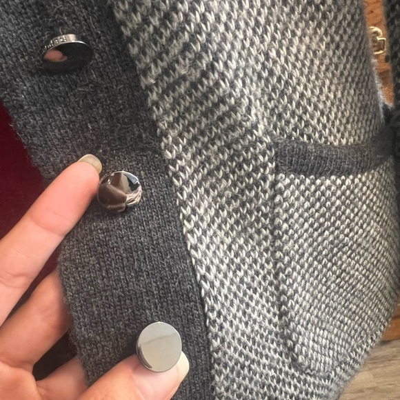 Banana Republic Gray Italian Wool Blend Tailored Cardigan/Blazer - Picture 3 of 4